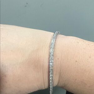 Sterling Silver Tennis Bracelet with Clear Stones